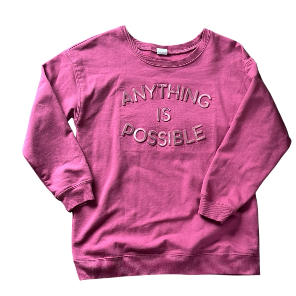 Pink Crew Neck Sweatshirt with Graphic Design